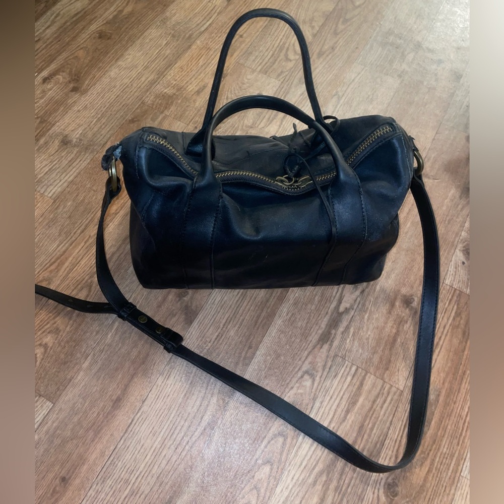 Madewell Black Leather Crossbody Satchel